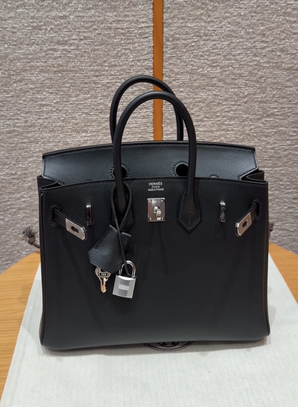 Hermes Black Swift Birkin 25 Bag
