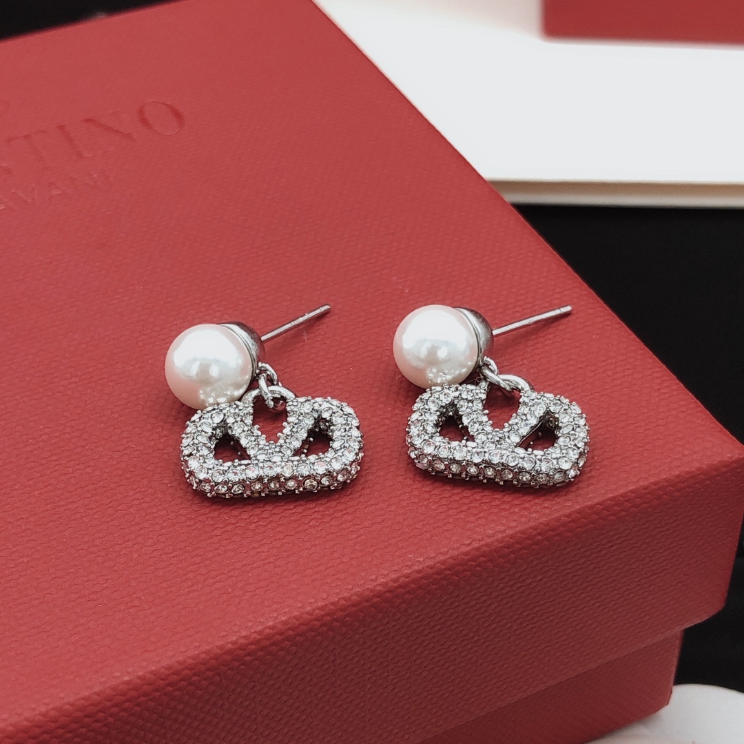 Valentino Full Rhinestone Earrings