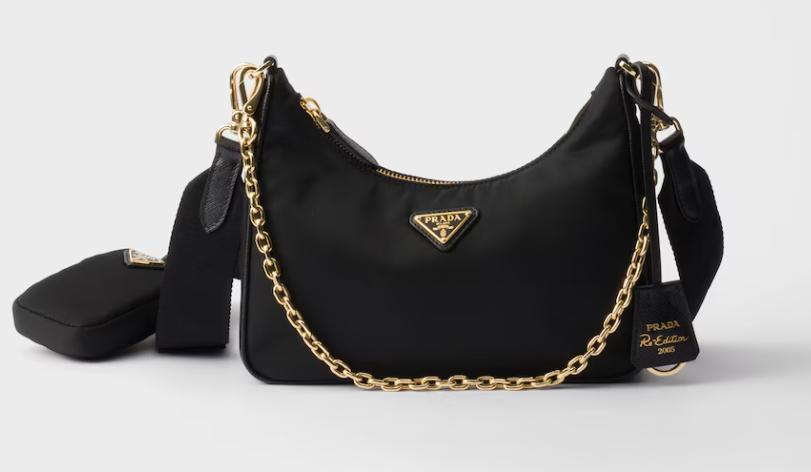 Prada Re-Edition 2005 Re-Nylon bag-Black/Gold 1BH204
