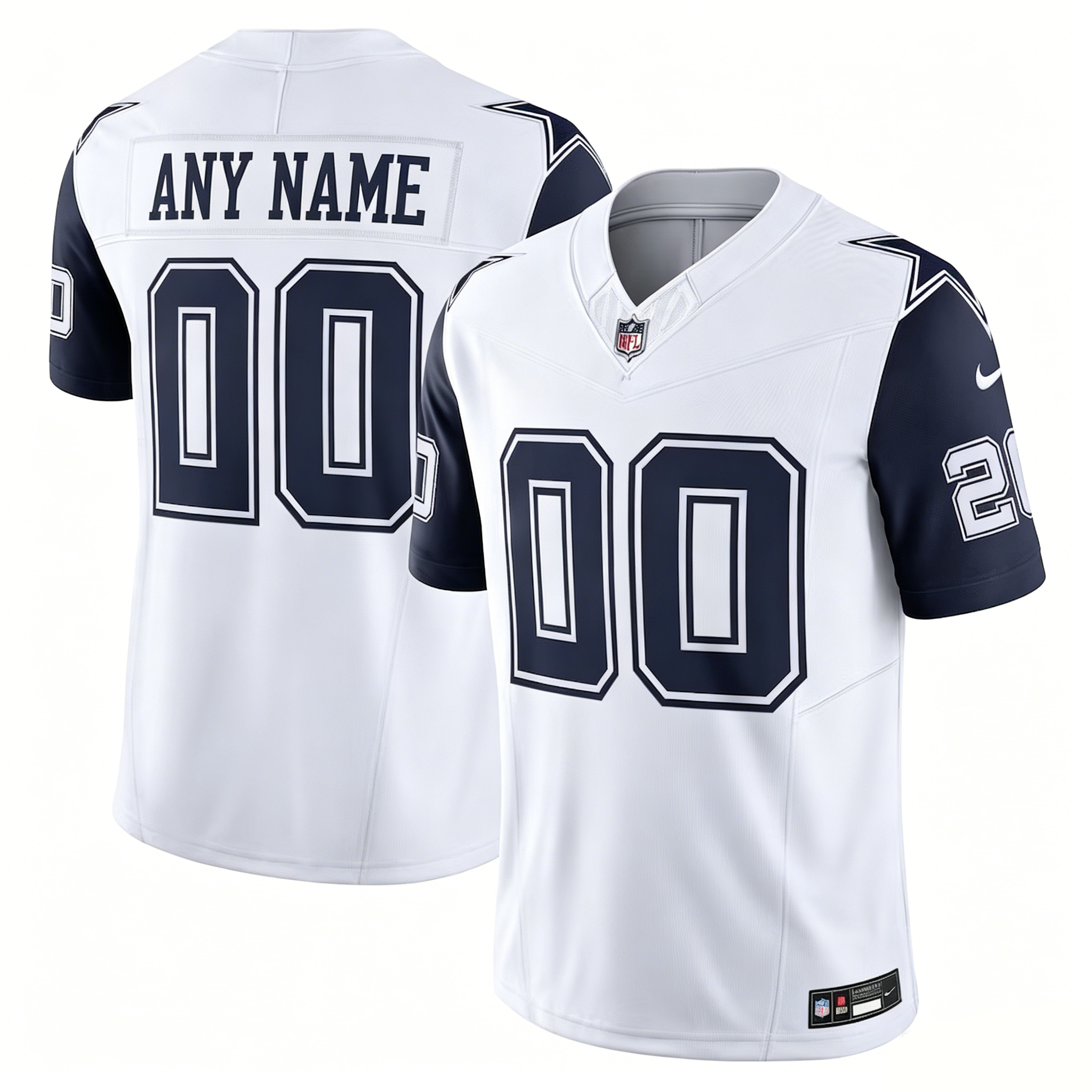 Customized Dallas Cowboys Nike Vapor F.U.S.E. Limited Jersey - Navy White