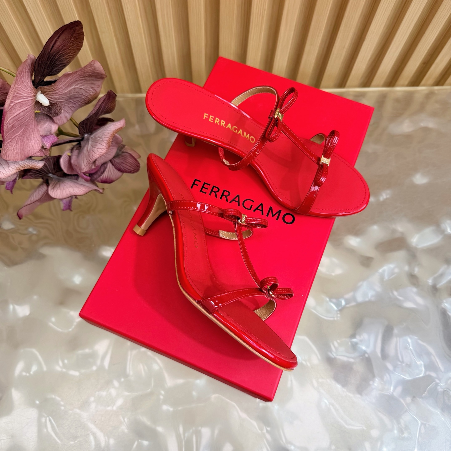 Ferragamo Bow T-strap sandals