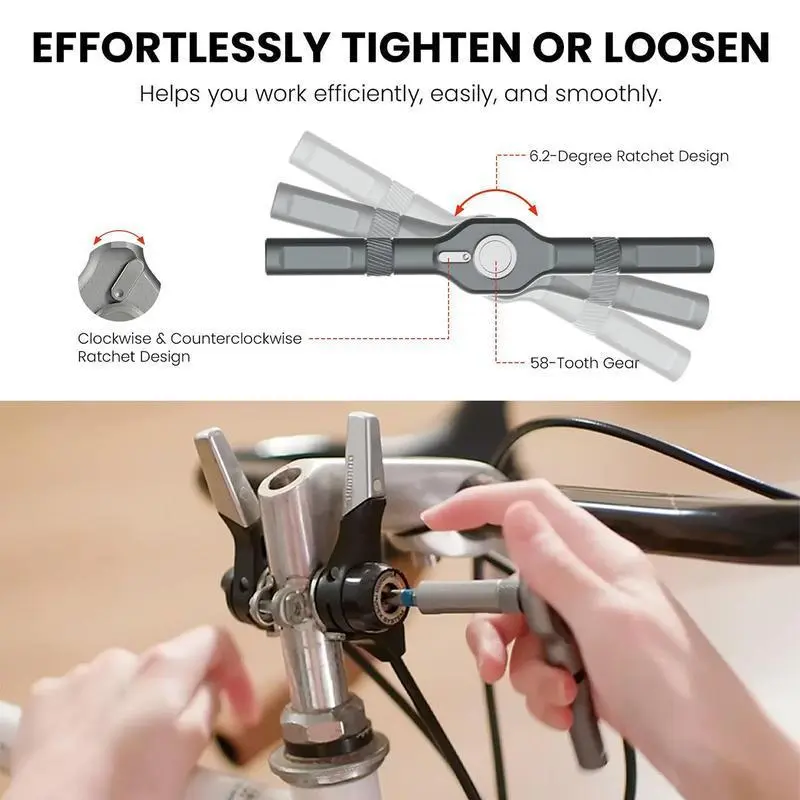 24-in-1 Magnetic Ratcheting Screwdriver Set - T-Handle Multi-Bit Repair Tool Kit - Compact Torx/Phillips/Flathead Set for PC, Bicycle & Home DIY