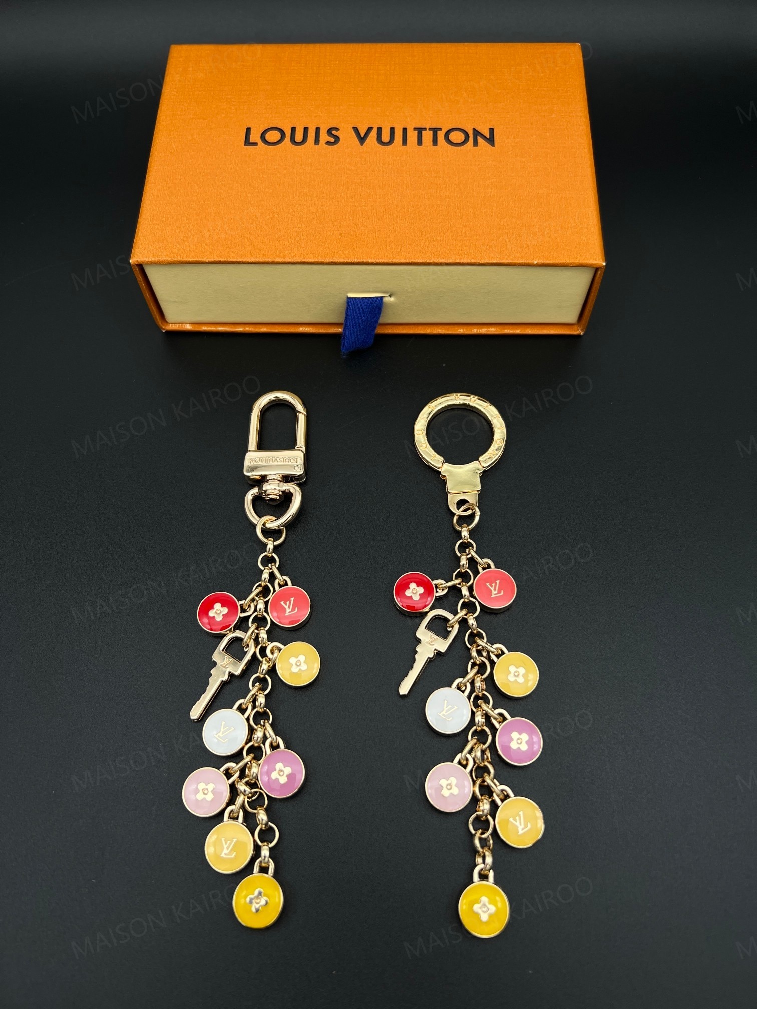 Louis Vuitton LV Colorful Disc Tassel Bag Charm Keychain - KAIROO