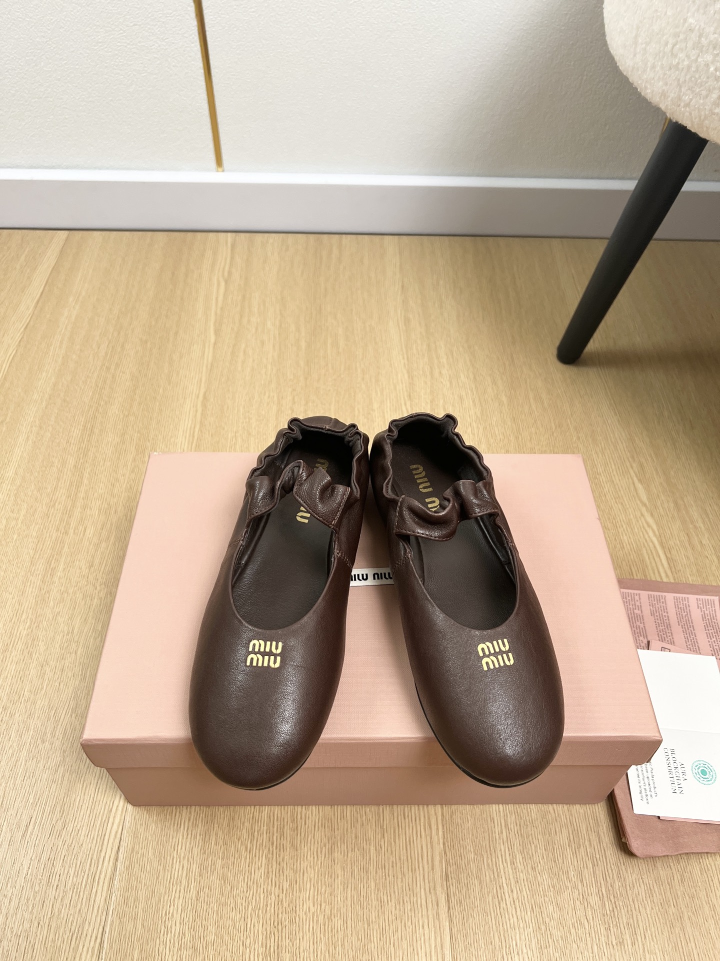 Miu Miu Ruches Nappa Ballet Flat