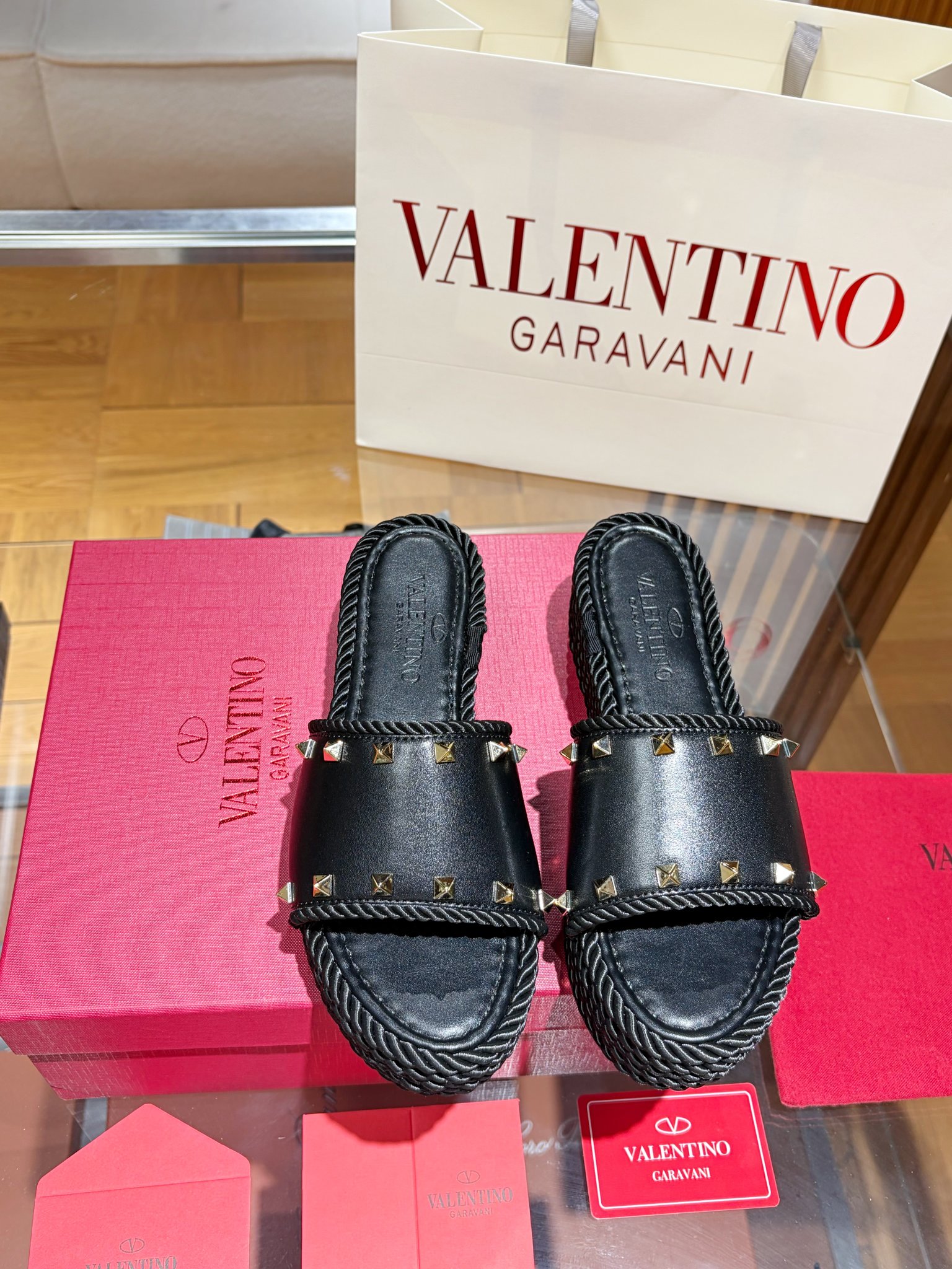 Valentino Rockstuds Leather Slipper
