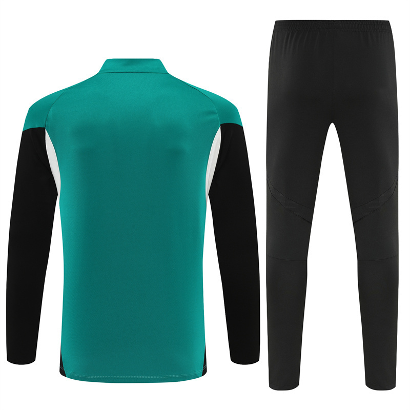 Adult/ Kids 2526 LVP half zipper Training suit Green
