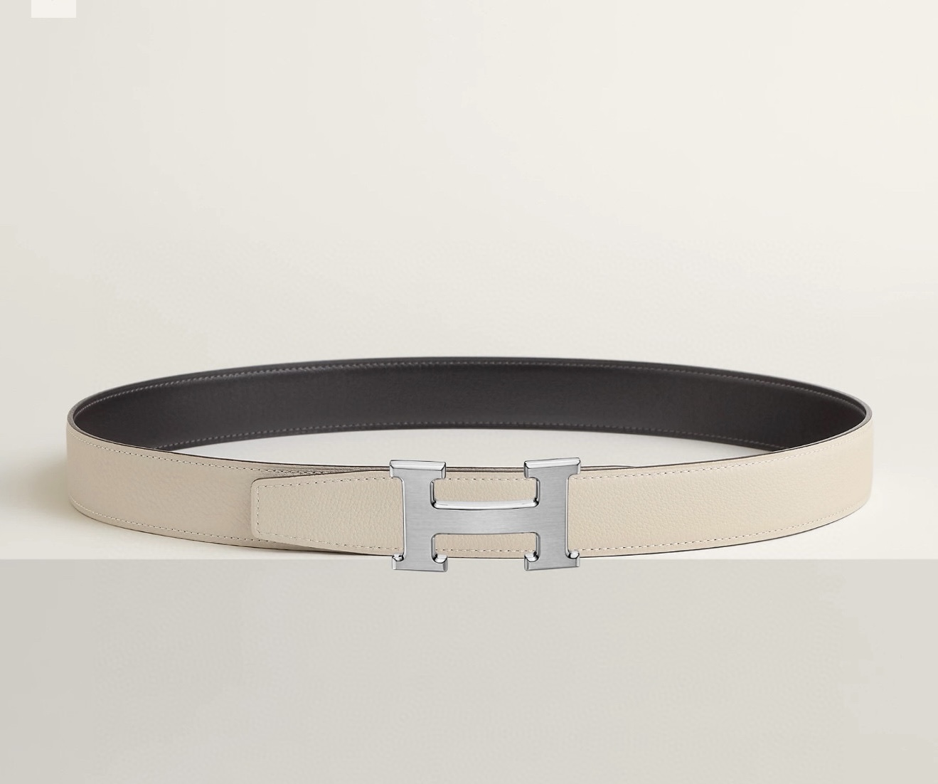 Hermes H Buckle Reversible Leather Belt 32mm