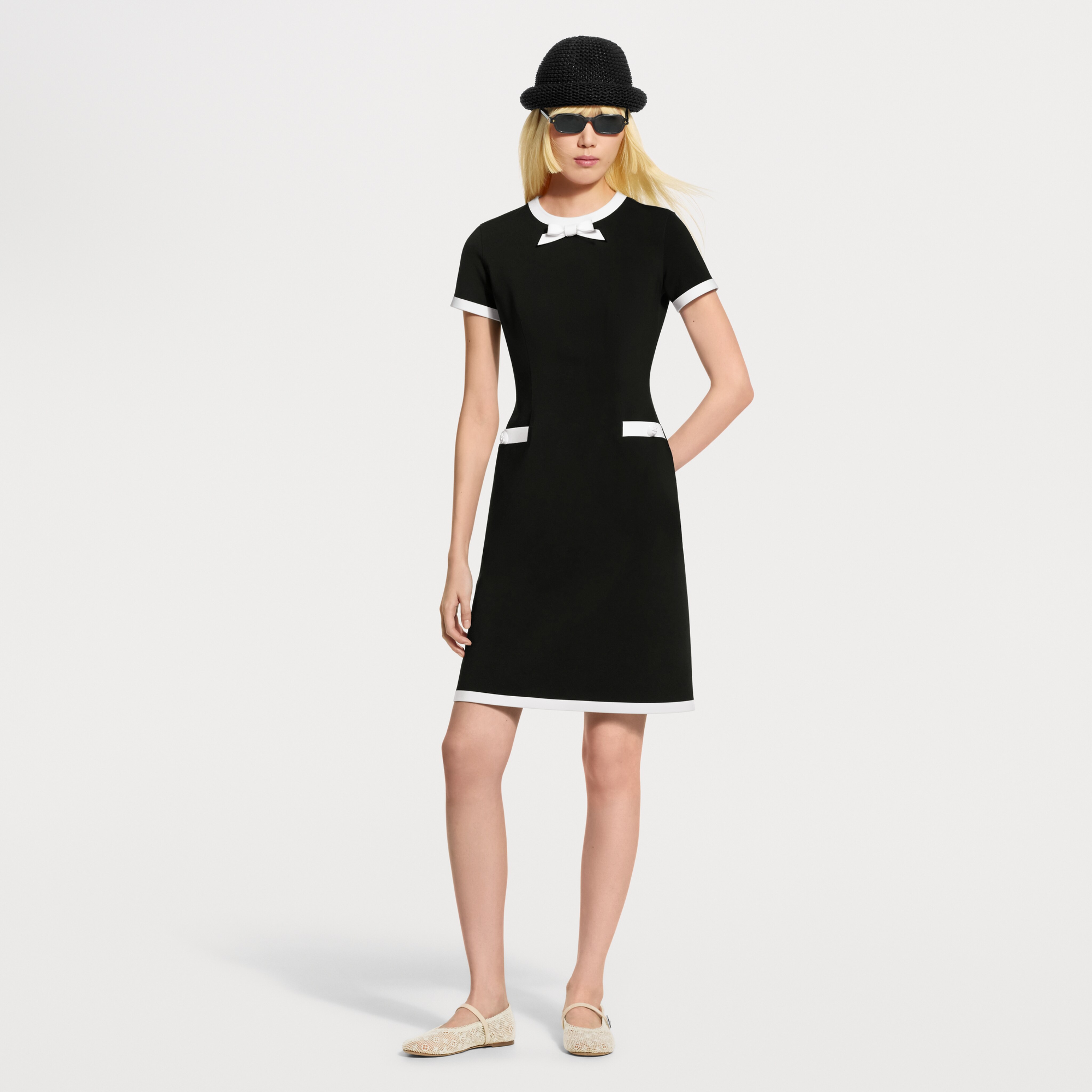 グラフィックトリム テクニカルジャージー ドレス
