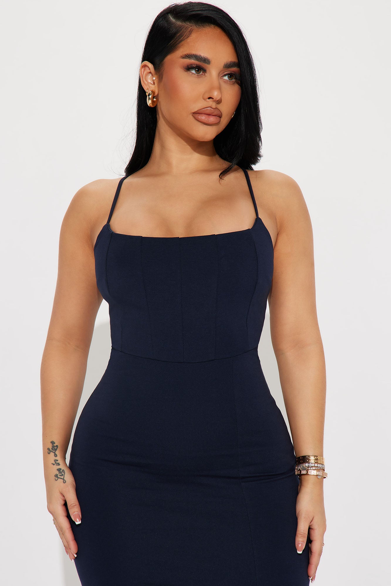 Kassie Midi Dress - Navy