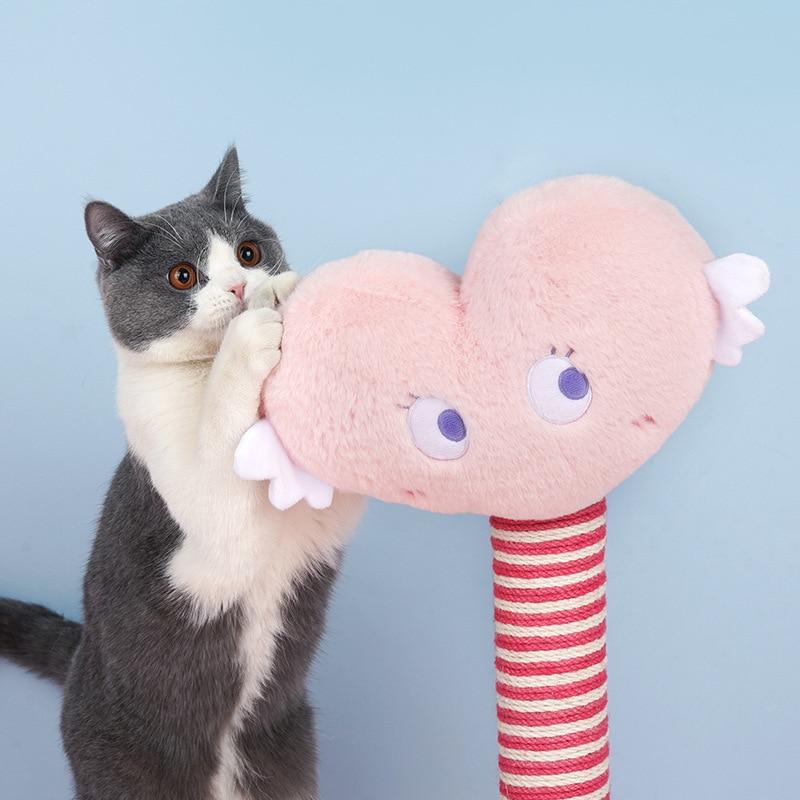 Cat Scratching Post and Climbing, Natural Jute Cat Scratchers for Indoor Cats  (Handmade)