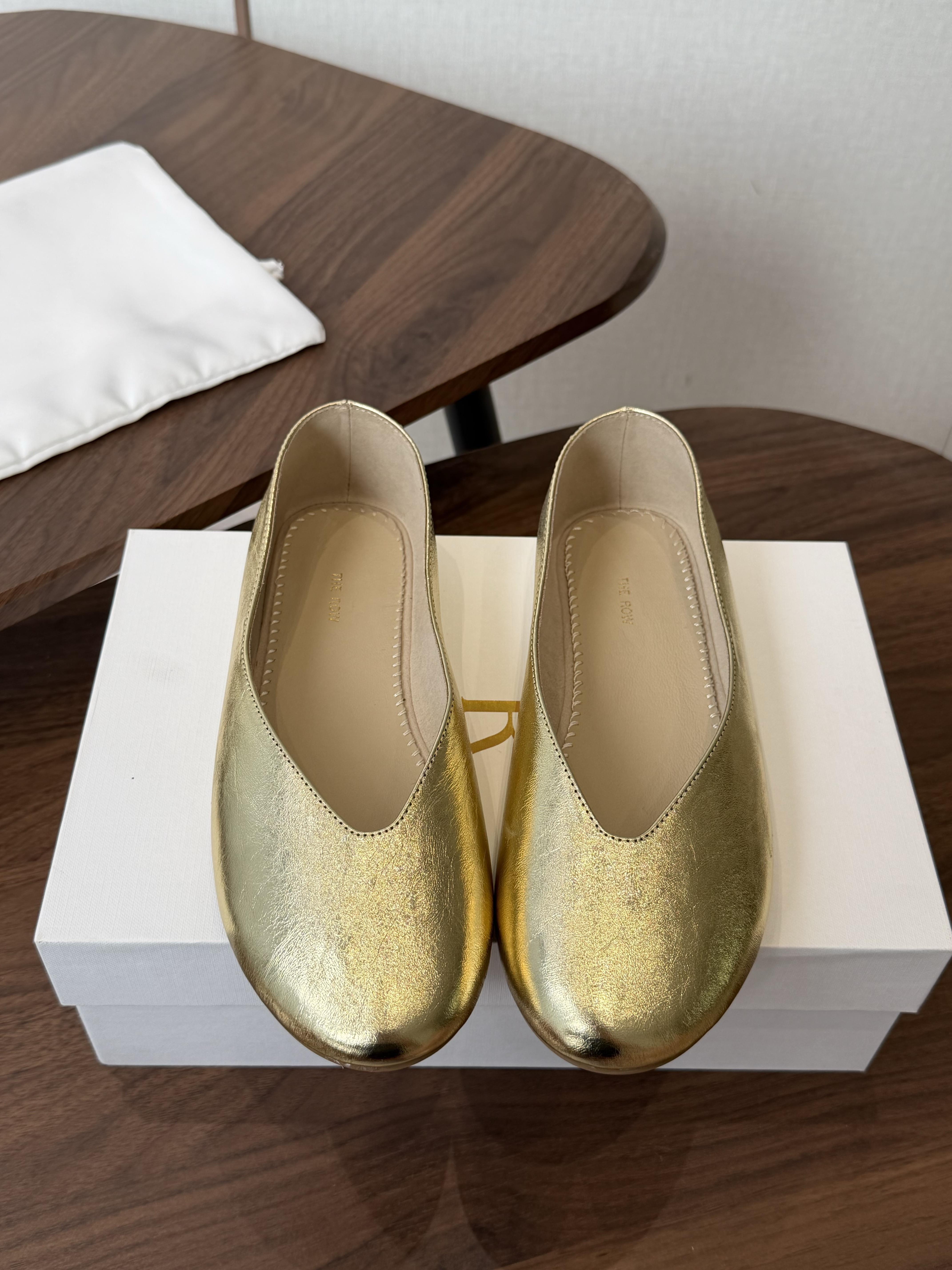 The Row Low Lambskin Ballet Flat