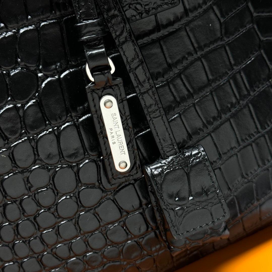 Saint Laurent YSL Black crocodile bag