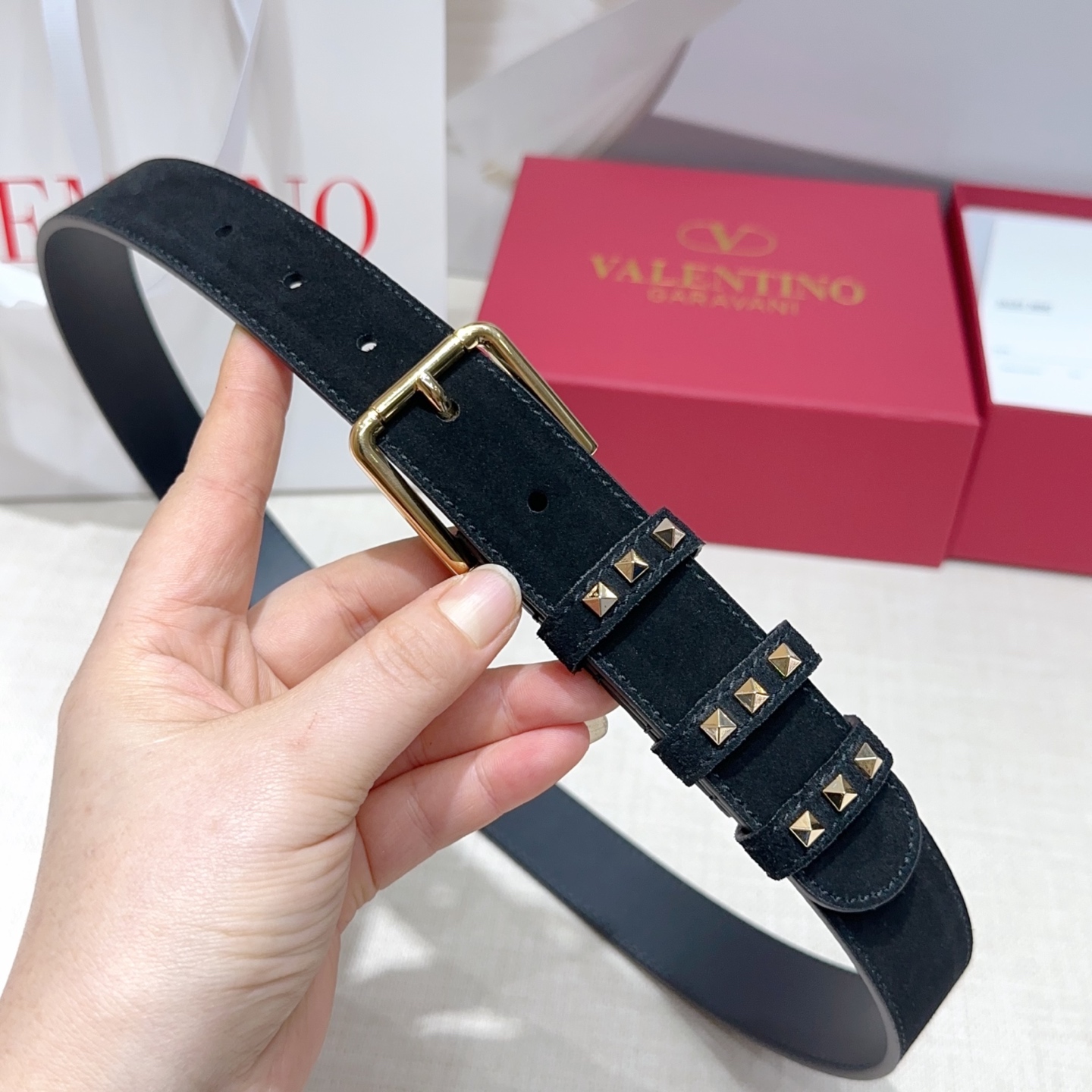 Valentino Suede Belt 3cm