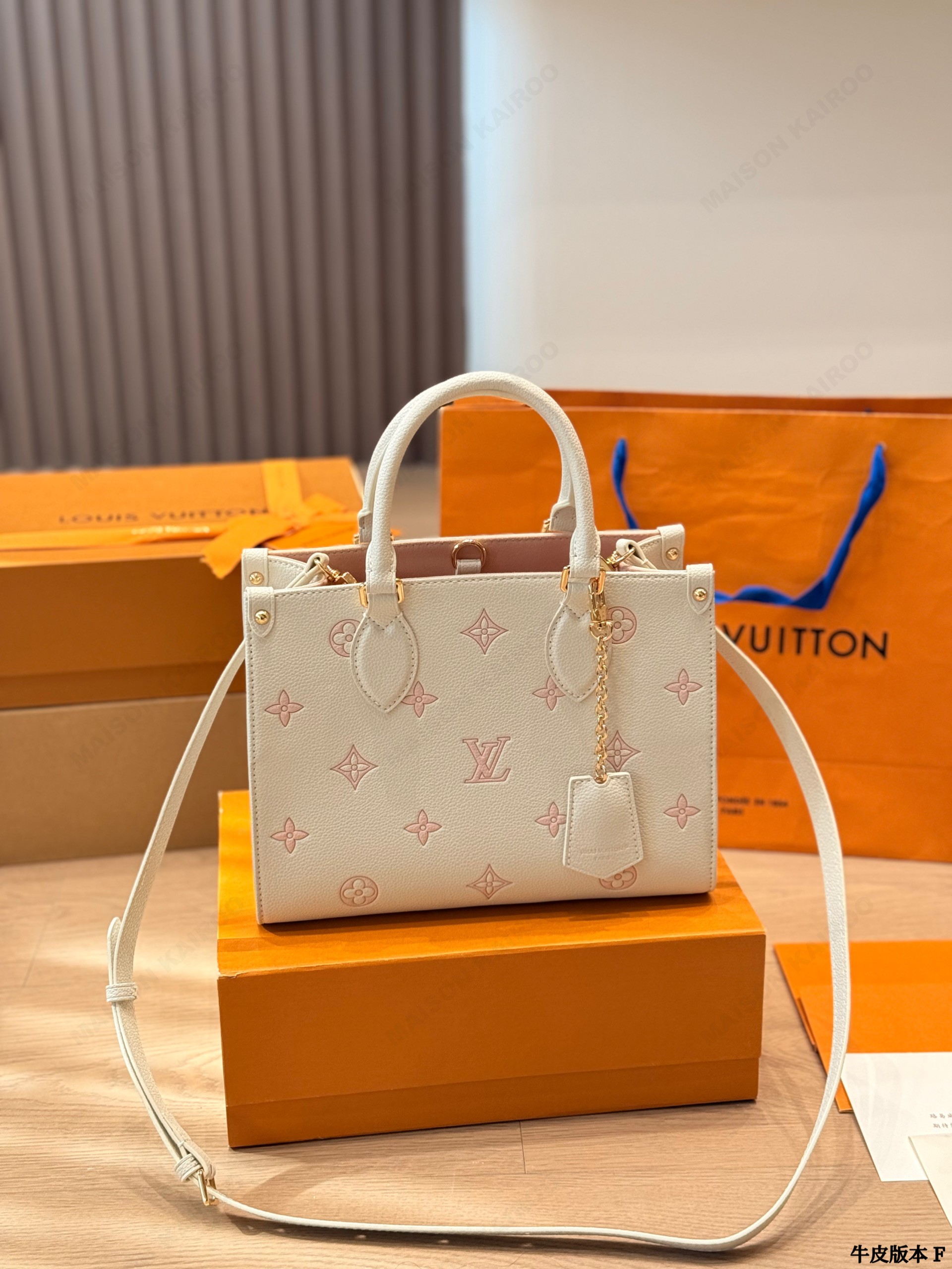 Louis Vuitton LV OnTheGo PM Pastel Monogram Small Embossed Leather Top Handle Tote Bag - KAIROO
