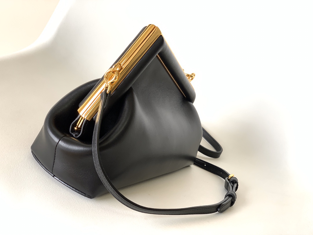 Fend First Small Bag in black leather