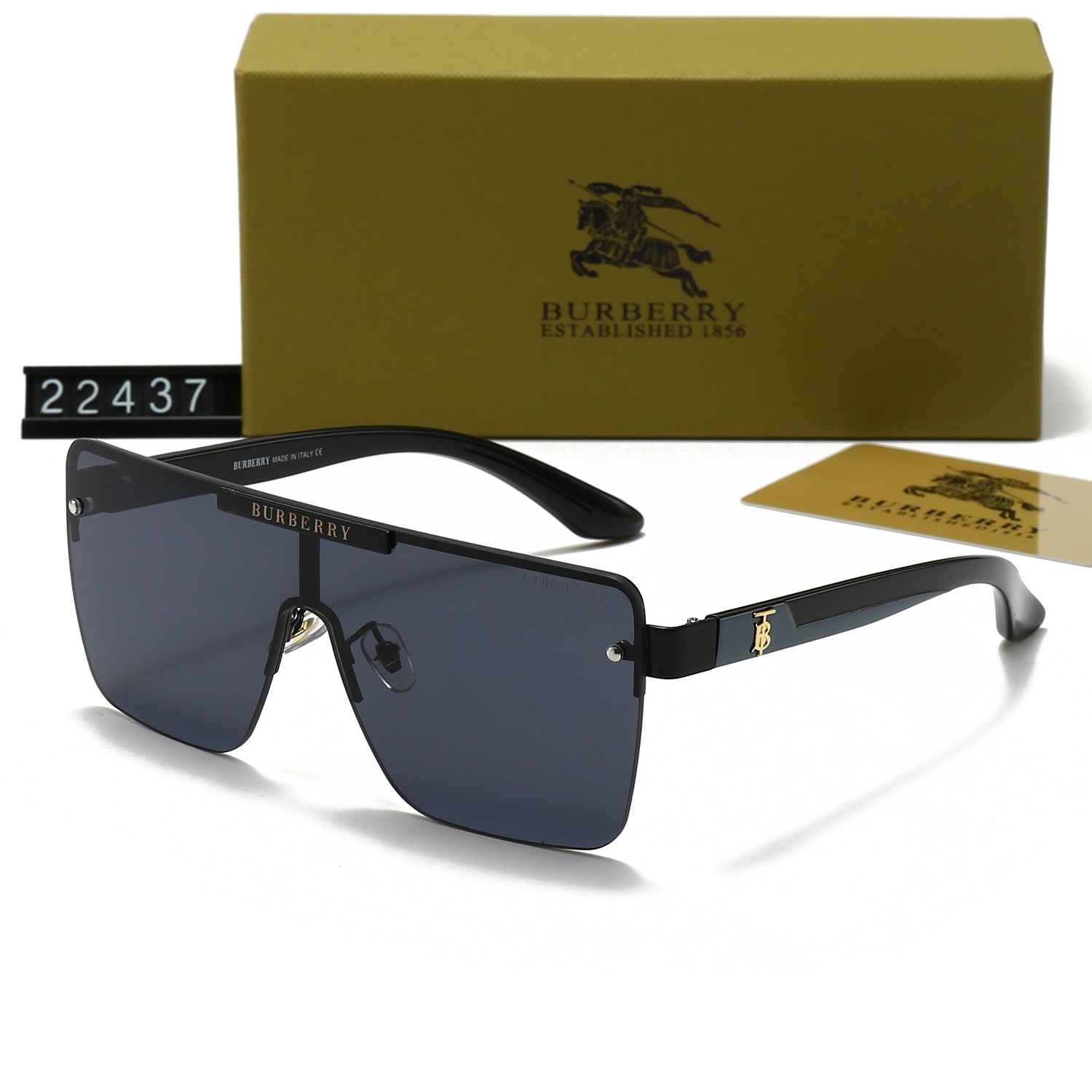 Burberry Logo Rimless Shield Sunglasses - KAIROO