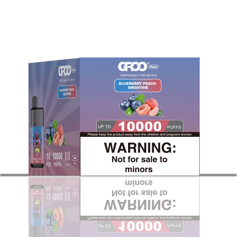 GROO MAX 10K Rechargeable Disposable Vape – Blueberry Peach Smoothie - Vaba Vape-Shop