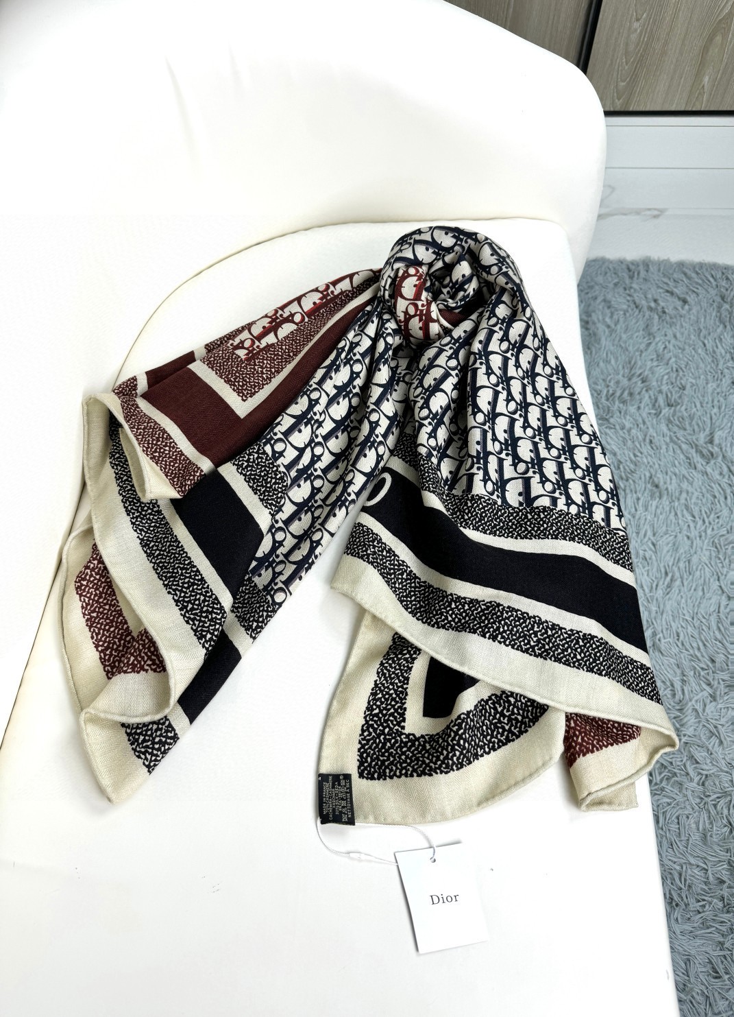 Dior Diortwin Cashmere and Silk Shawl 140