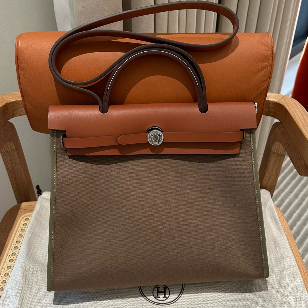 Hermes Canvas and Cowhide Herbag Zip 31 PM