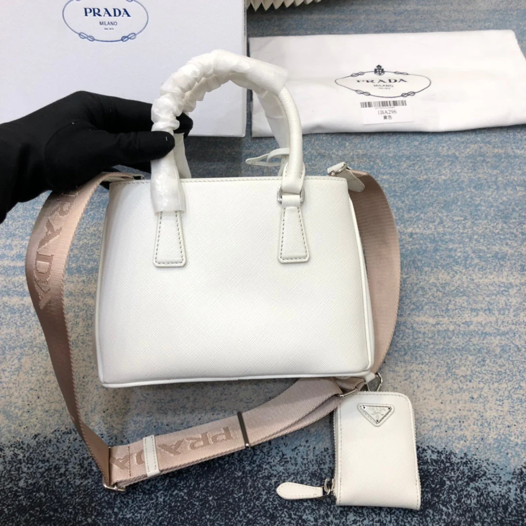 Prada MINI 23 BAG IN WHITE SAFFIANO LEATHER