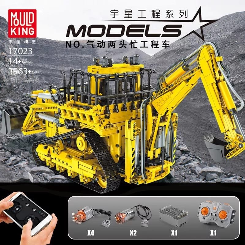 MOULD KING 17023 - Pneumatic Bulldozer