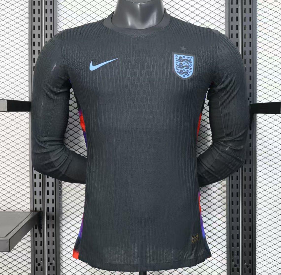Player Version 2025 England Away Black Long Sleeve Jersey S-2XL