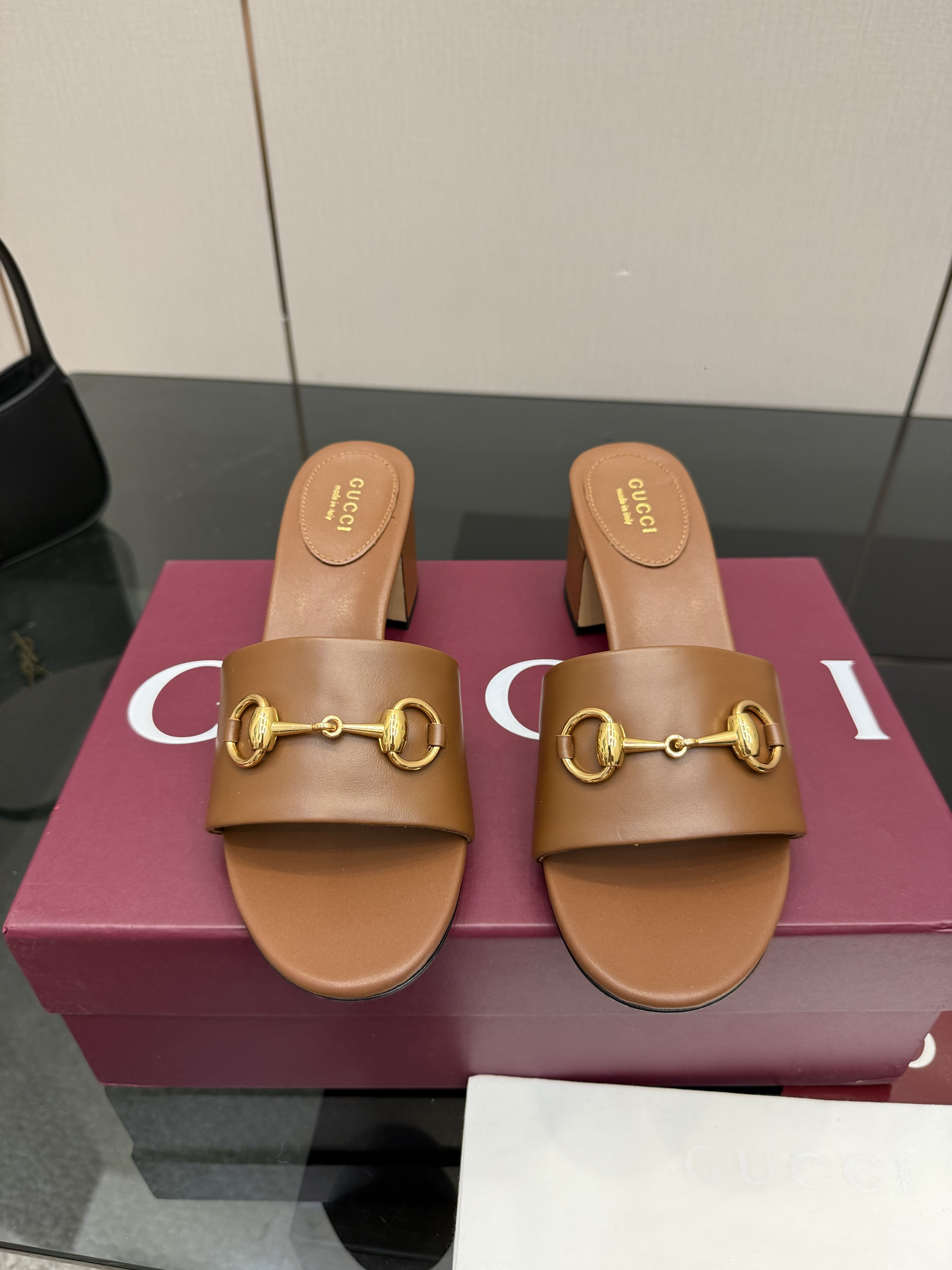 Women's Gucci Horsebit Heeled Slides