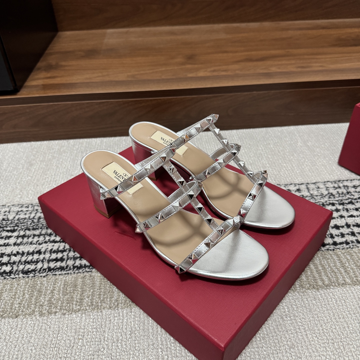 Valentino Rockstud Heeled Mule