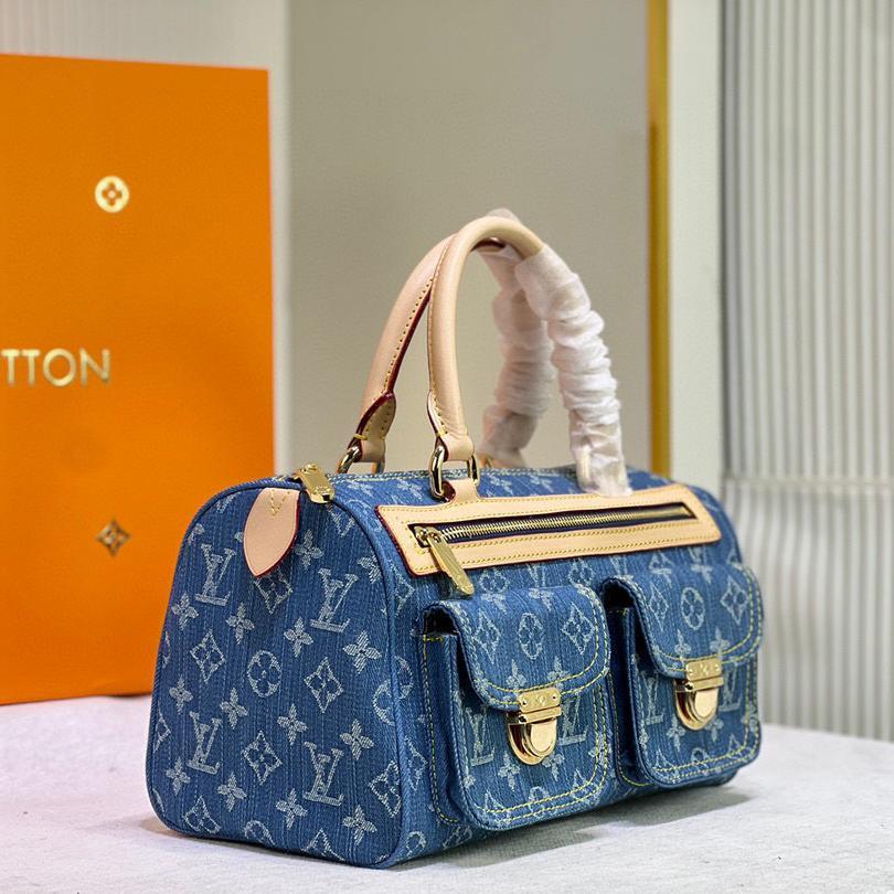 Louis Vuitton LV Monogram Neo Speedy Denim Shoulder Bag Handbag