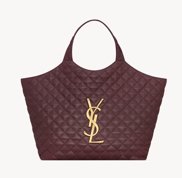 Saint Laurent Rouge Cabernet Quilted Nappa Maxi Icare Shopping Bag 698651