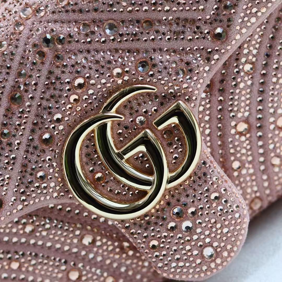 Gucci Marmont small shoulder bag with crystal embellishments