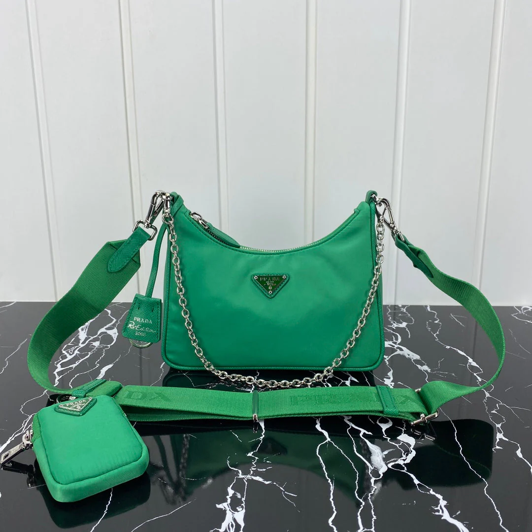 Prada HOBO 22 BAG IN COOL GREEN RE-NYLON