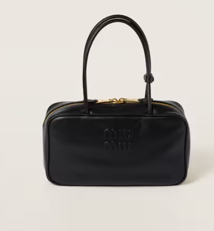 Miu Miu Medium Black Beau Boston Leather Bag 5BB172