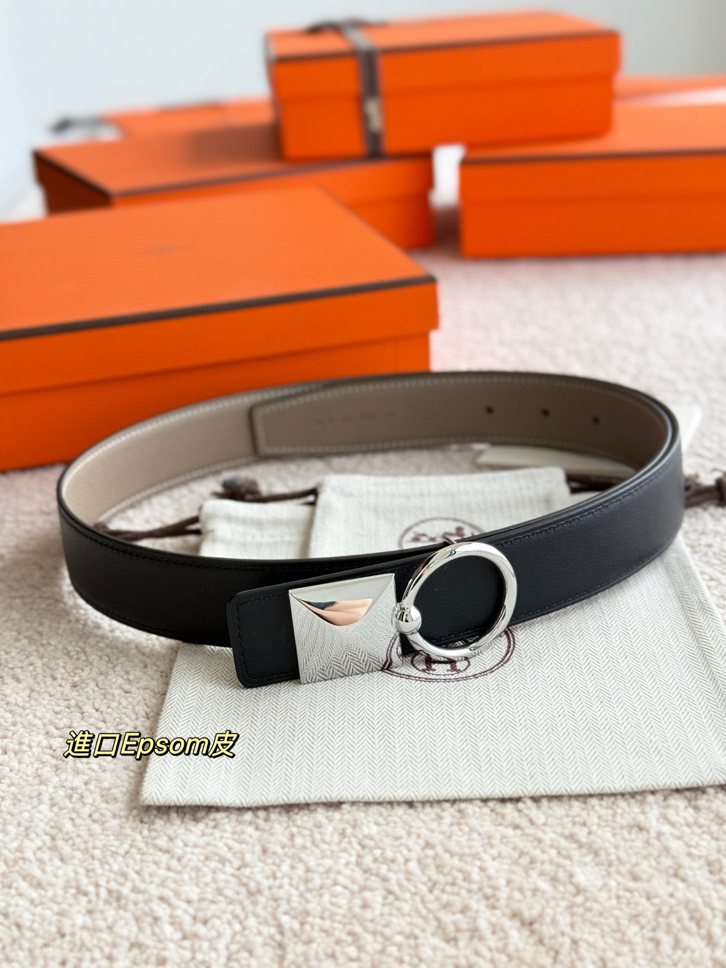 Hermes Medor XO Reversible Leather Belt 32mm