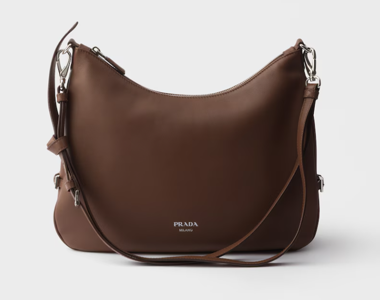 Prada Fold large leather shoulder bag-Palisander 1BC288