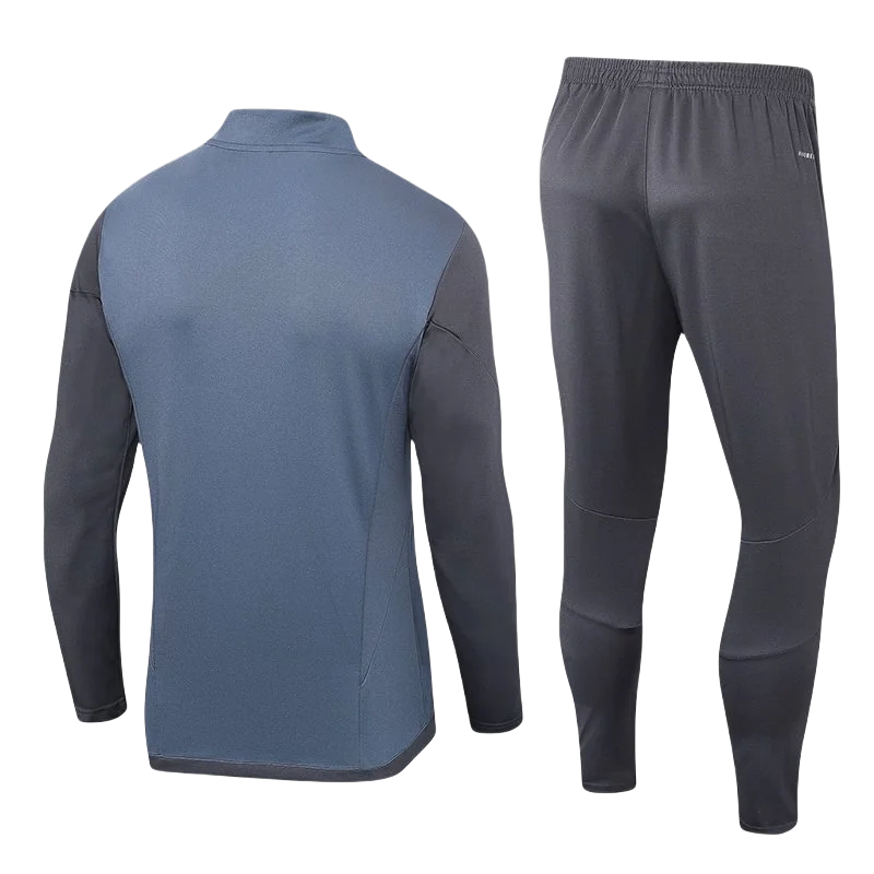 23-24 Real Madrid Half-Pull Training Suit Grey Football Shirt | Soc Jersey - Premium Football Jersey