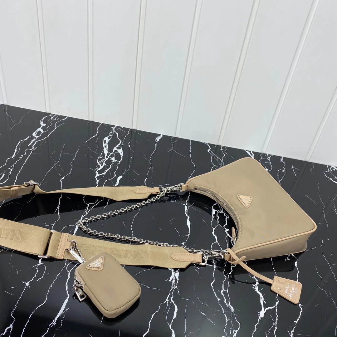Prada HOBO 22 BAG IN FLAX YELLOW RE-NYLON