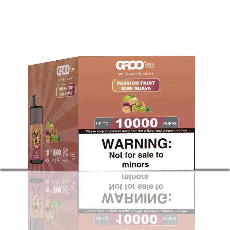 GROO MAX 10K Rechargeable Disposable Vape – Passion Fruit Kiwi Guava - Vaba Vape-Shop