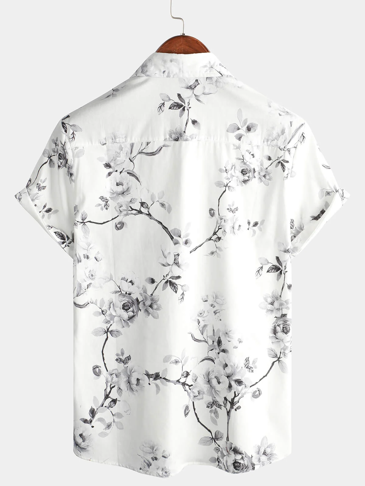 Men's Summer Cotton Floral Button-Up Hawaiian Shirt