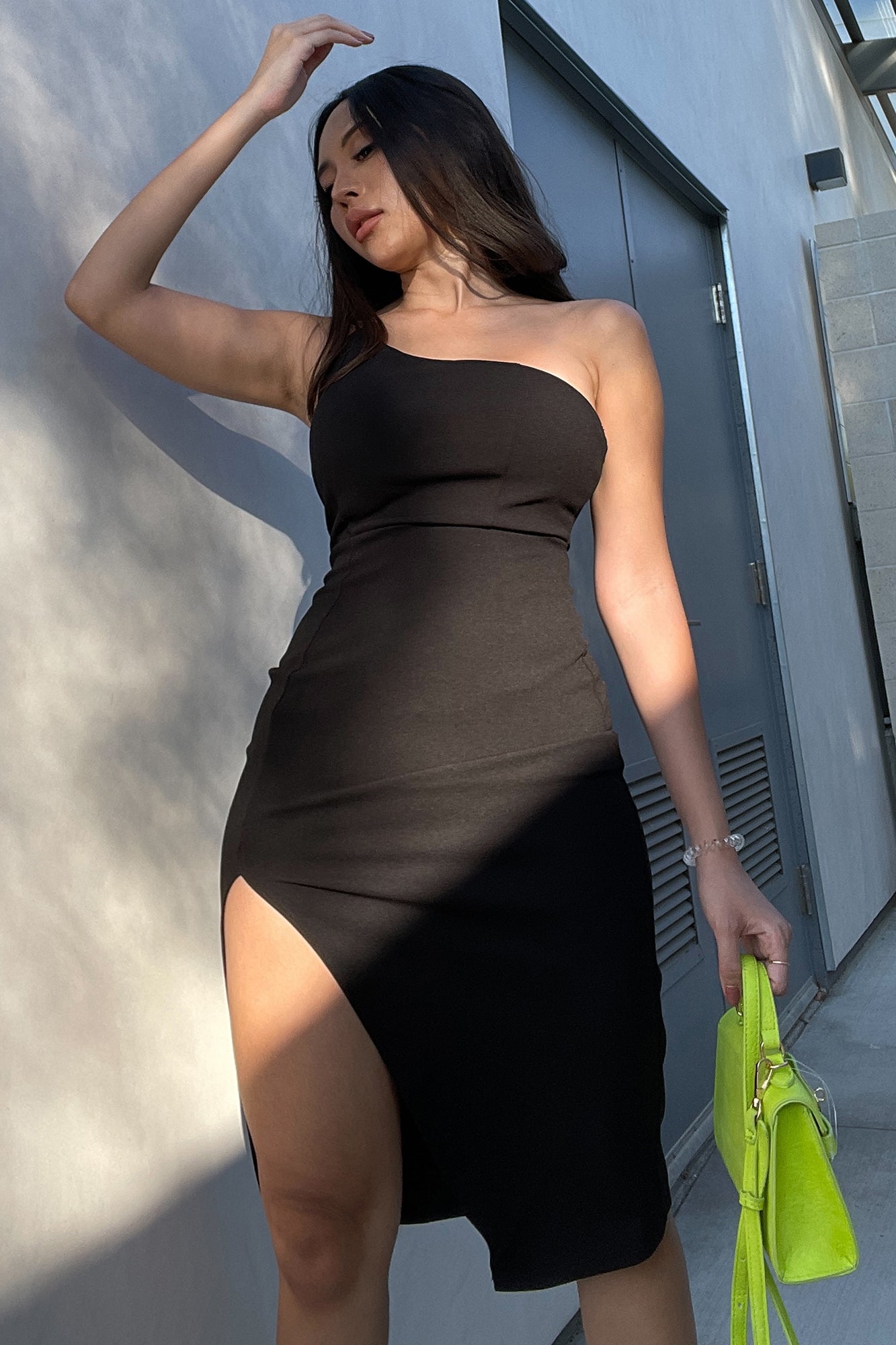 A Careless Night Midi Dress - Black