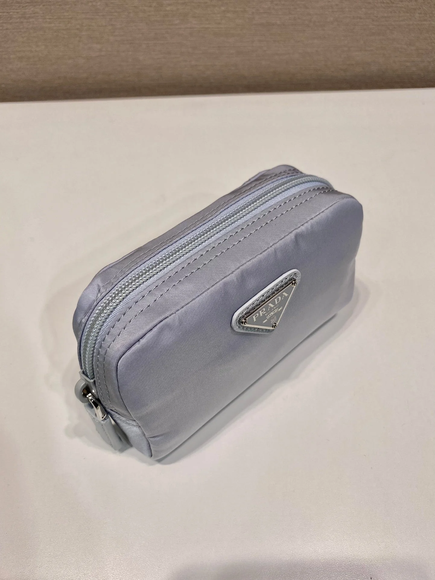 Prada Wallets CLUTCH 12 IN LIGHT GREY RE-NYLON