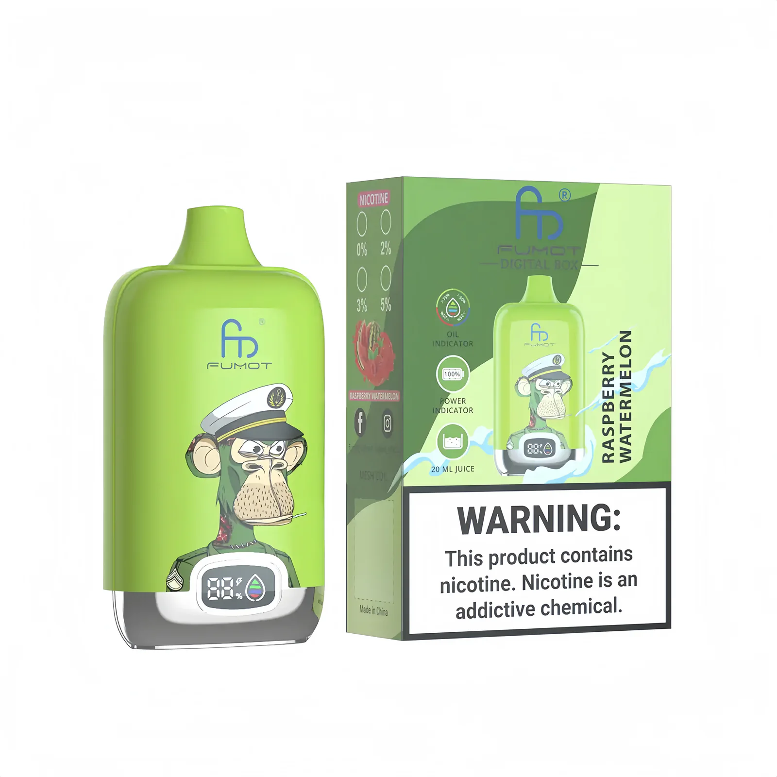 FUMOT Digital Box 12K Disposable Vape – Raspberry Watermelon - Vaba Vape-Shop