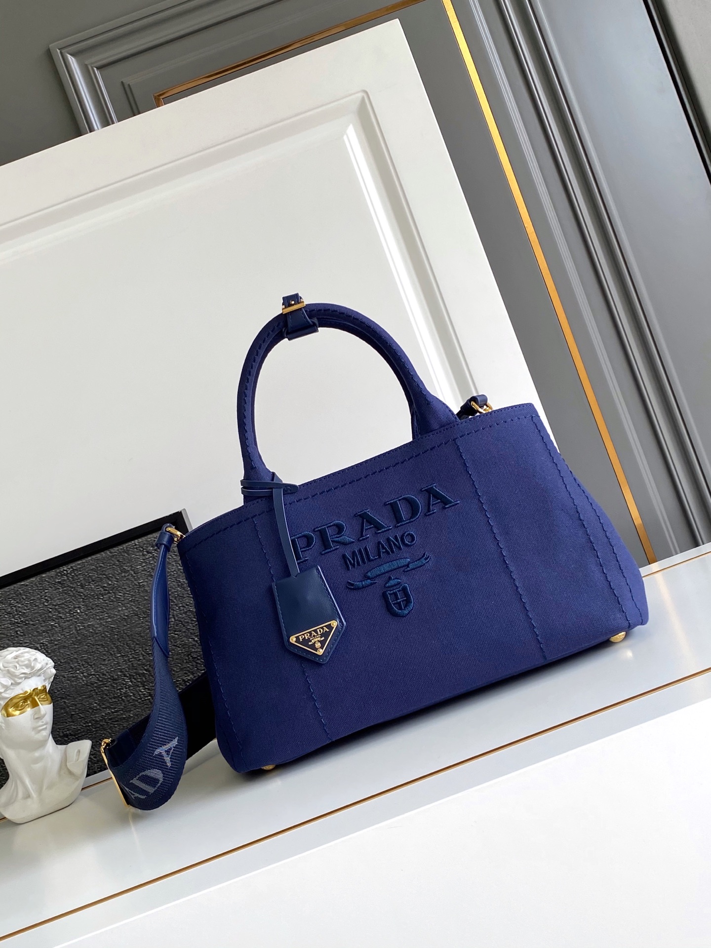 Prada Bag Jardinière Large Linen Canvas 1BG554 (10A Mirror Version)
