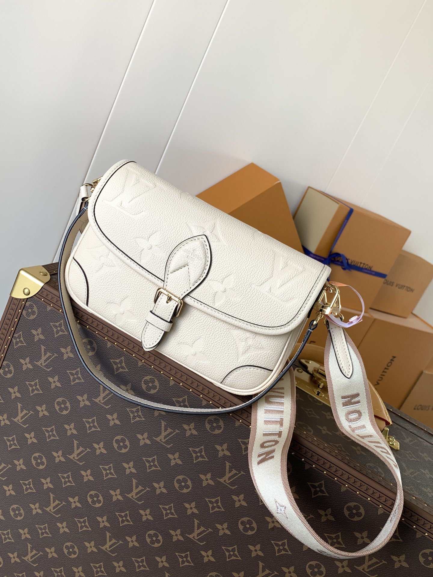 M46388 Monogram Empreinte DANE Shoulder Bag-Cream
