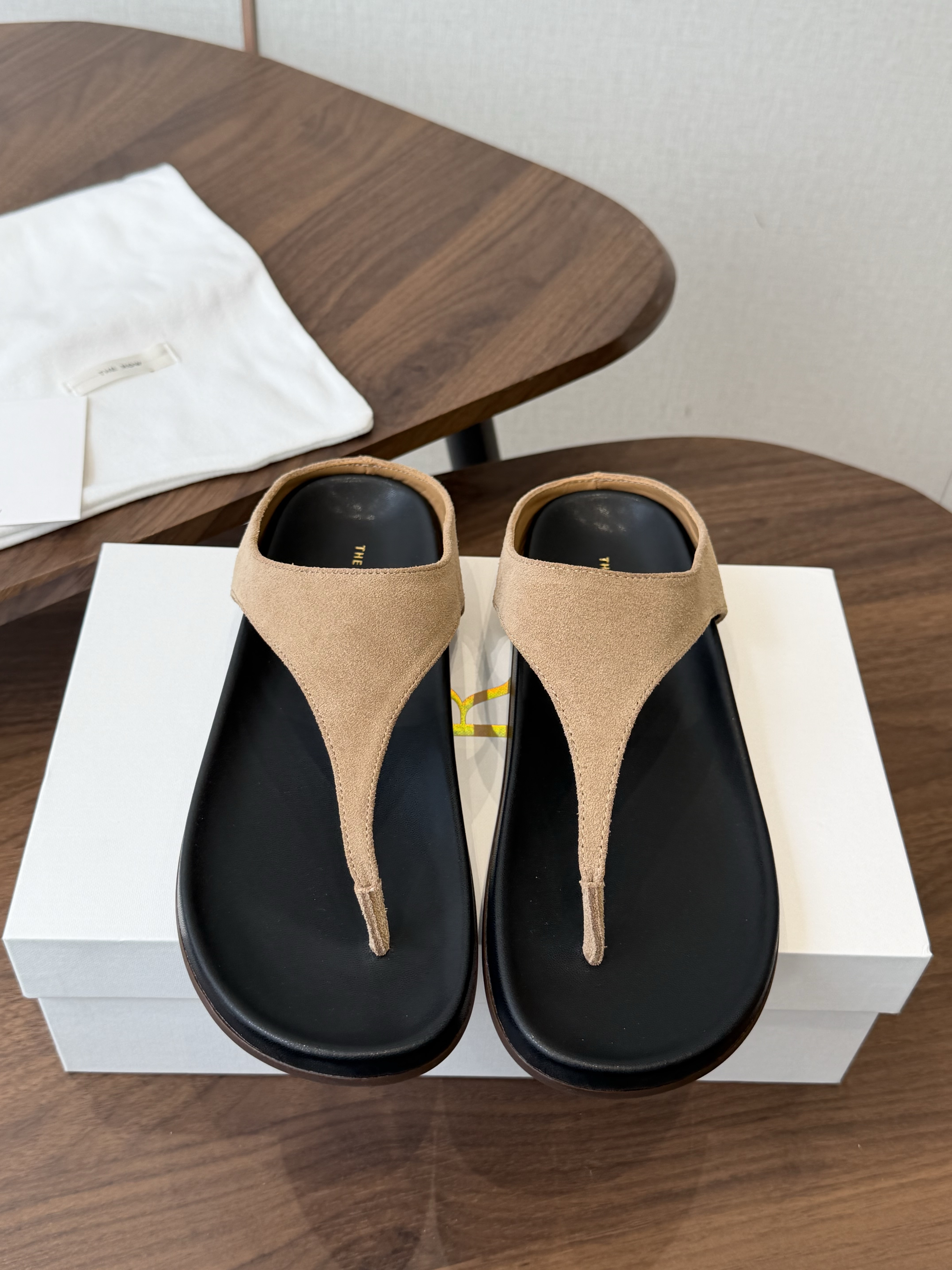 The Row Suede Beach Flip-Flop