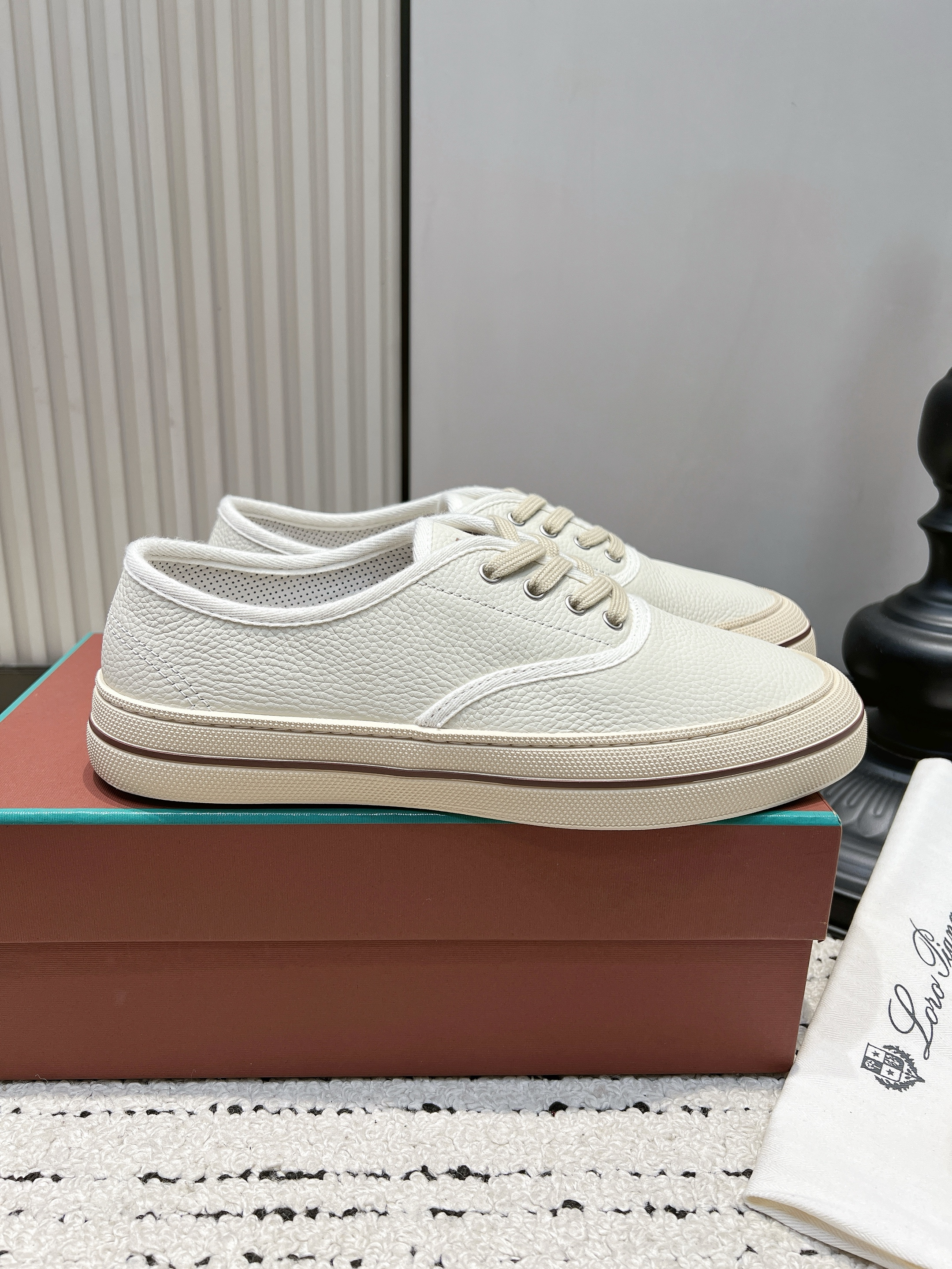 Loro Piana Women's Grained leather Sneaker
