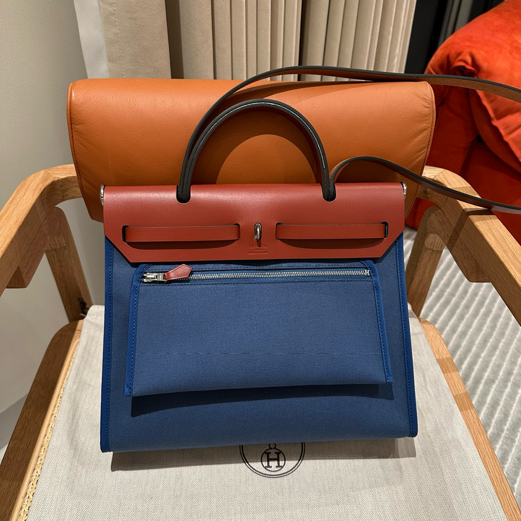 Hermes Canvas and Cowhide Herbag Zip 31 PM