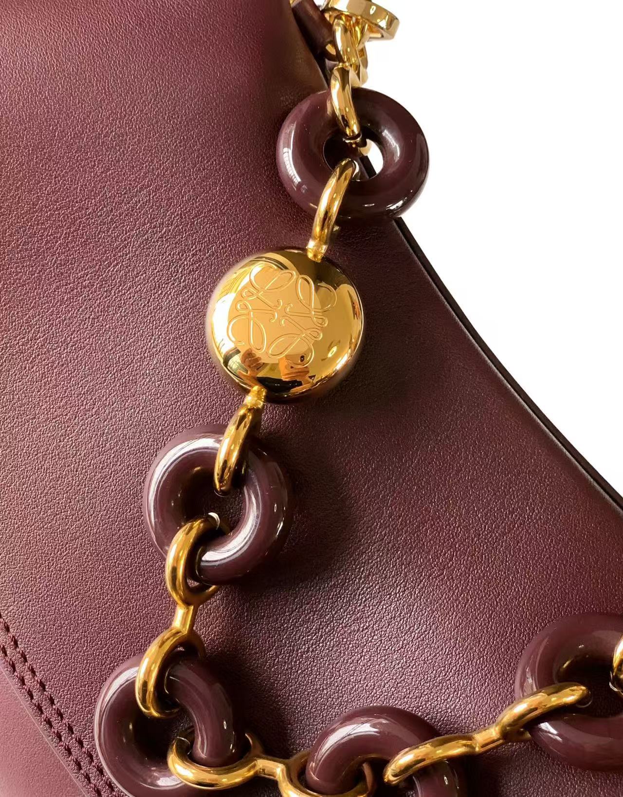 Loewe new burgundy red chain bag shoulder bag