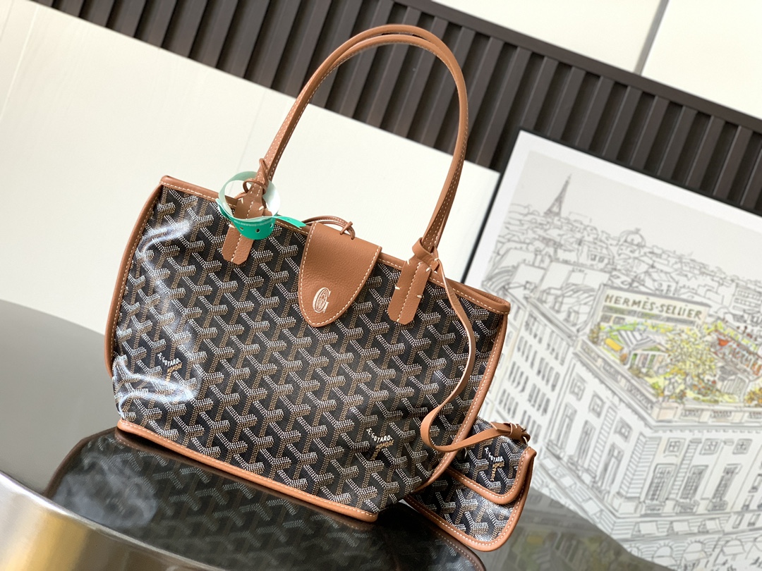 Goyard Anjou Mini Reversible Bag in Black/Tan