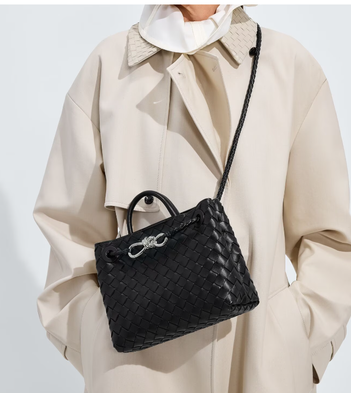Bottega Black Small Andiamo Top handle bag